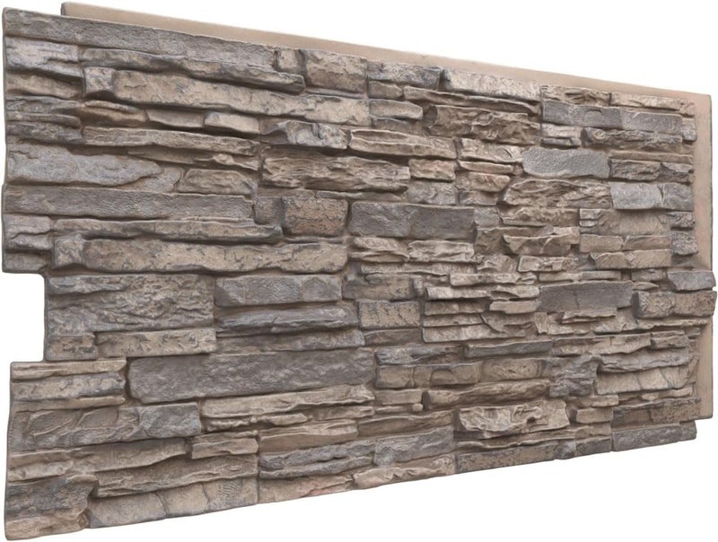 Ekena Millwork EverStone Canyon Ridge Faux Stone Panel, 45 3/4"W x 24 1/2"H x 1 1/4"D, Boardwalk Bay Color - Image 3
